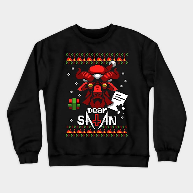 Ugly Satan Crewneck Sweatshirt by TheTeenosaur